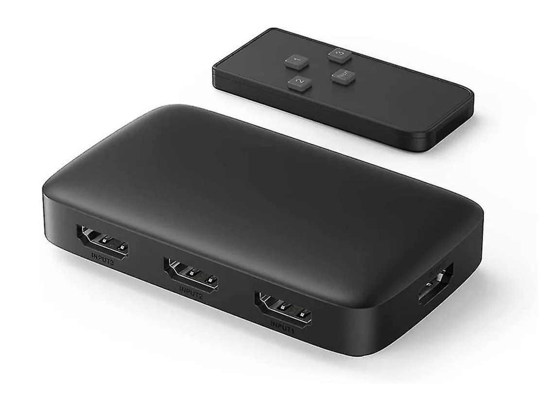 Conmutador Hdmi 4k 30hz 3 Entradas 1 Salida 1080p 60hz 3d Con Control Remoto Ir Compatible Ps5 Ps4 Ps3 Xbox Tv Stick Box Pantalla De Proyector Yizhood