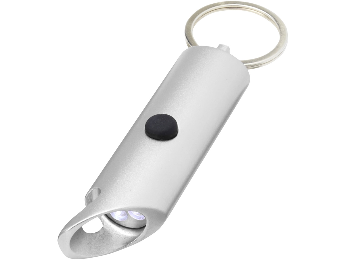 Luz Led Ipx De Aluminio Reciclado Y Abrebotellas Con Llavero "flare"