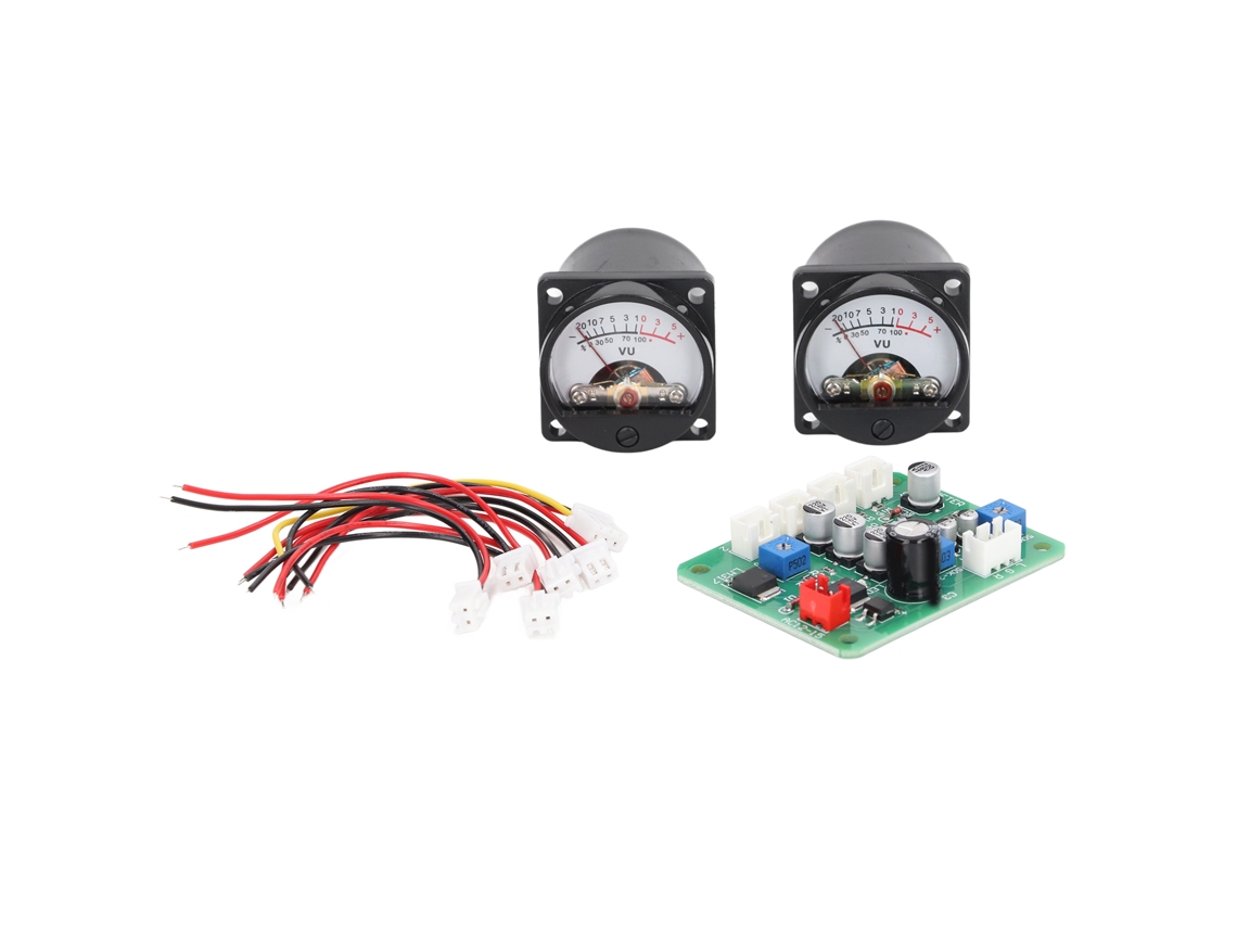 Kit De Panel Para Medidor Vu Con Placa Amplificadora, Retroiluminación Cálida Y Cables (2 Piezas)
