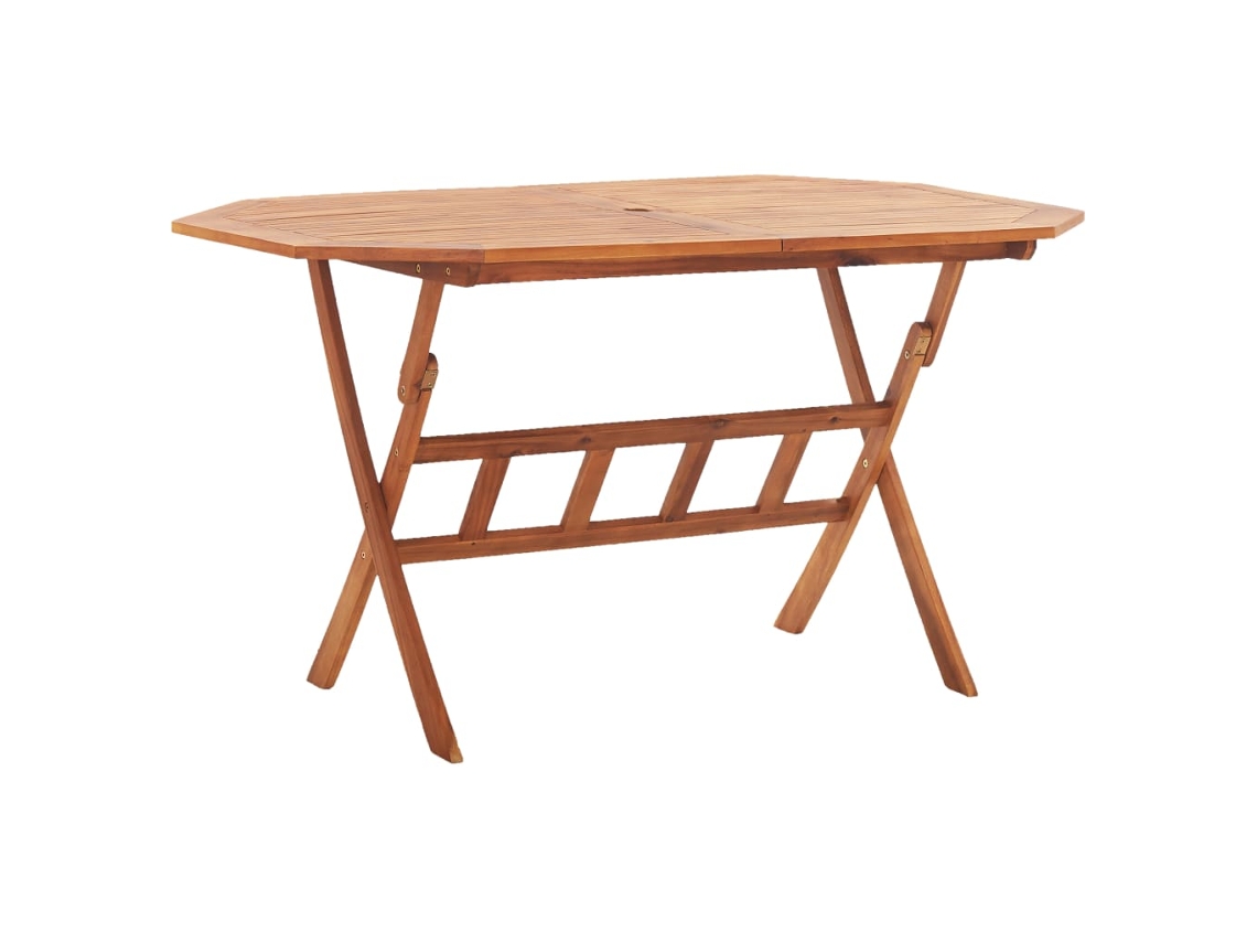Mesa de jardín LOVELY HOME plegable de madera de acacia maciza (135 x 85 x 75 cm)