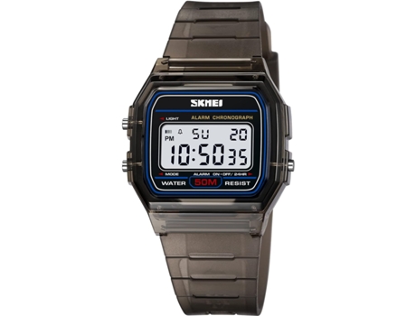 VEANXIN Reloj digital Reloj electrónico LED resistente al agua con correa de acero inoxidable cuadrada-azul negro