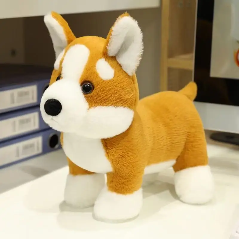 (28 Cm) Peluche De Corgi De Pie De 28 Cm, Almohada Adorable De Dibujos Animados