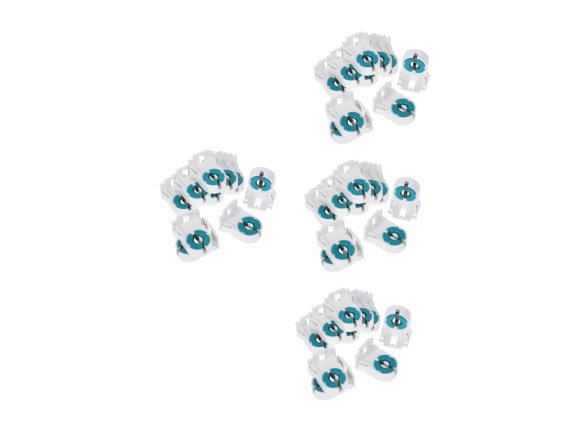 Juego de 40 portalámparas tubulares LED, base fluorescente resistente al calor, adaptador de casquillo estable para SFUSHOS