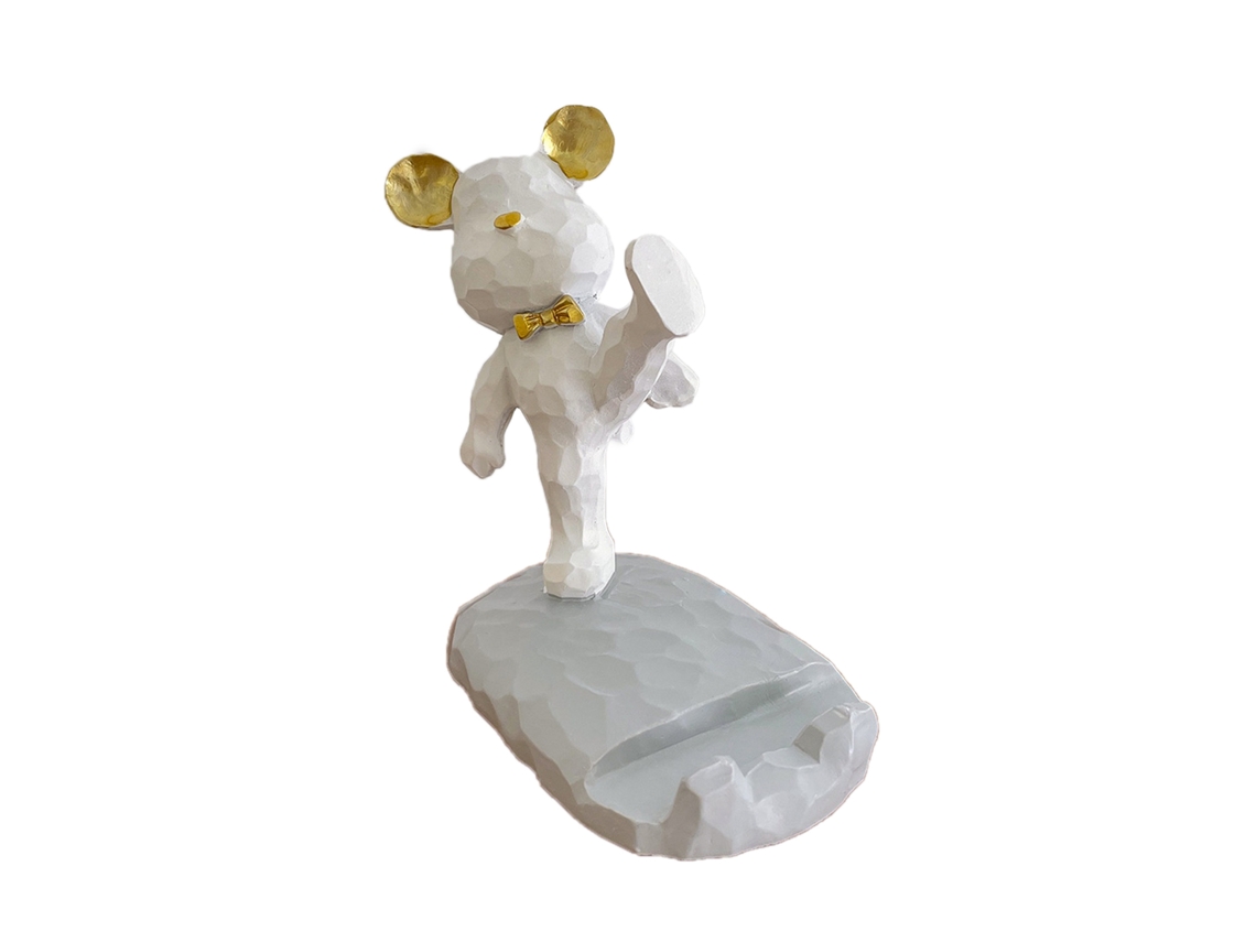 Soporte para teléfono de escritorio blanco con forma de oso, exclusivo, EOOCOO
