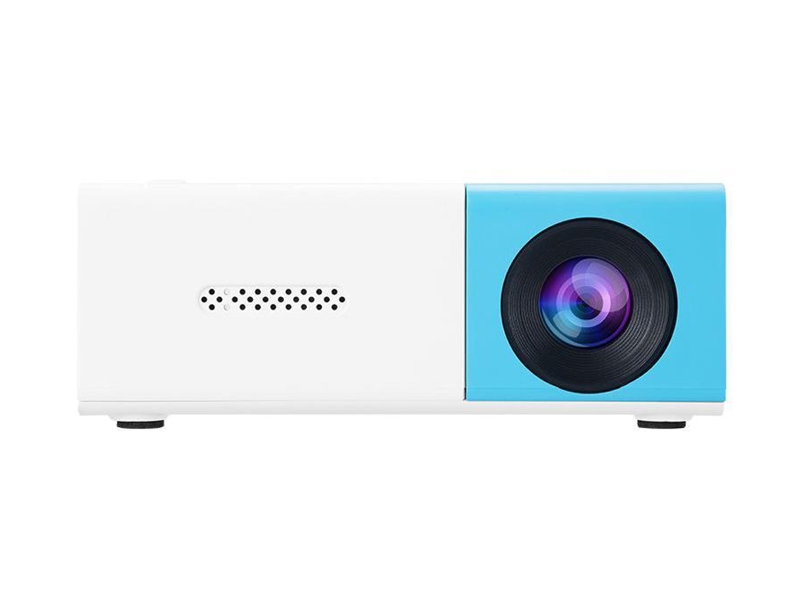Proyector LED portátil, tamaño 20 x 60, distancia de proyección de 0,8 a 1,6 m, compatible con Fire TV, iPad y teléfonos móviles, batería externa para camping y viajes, azul, Uuzeit Shop