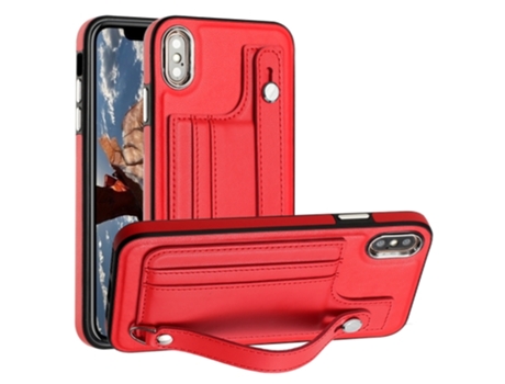 Funda Mobile Phone Cases Shockproof With Wrist para iPhone XS Max Piel Marrón