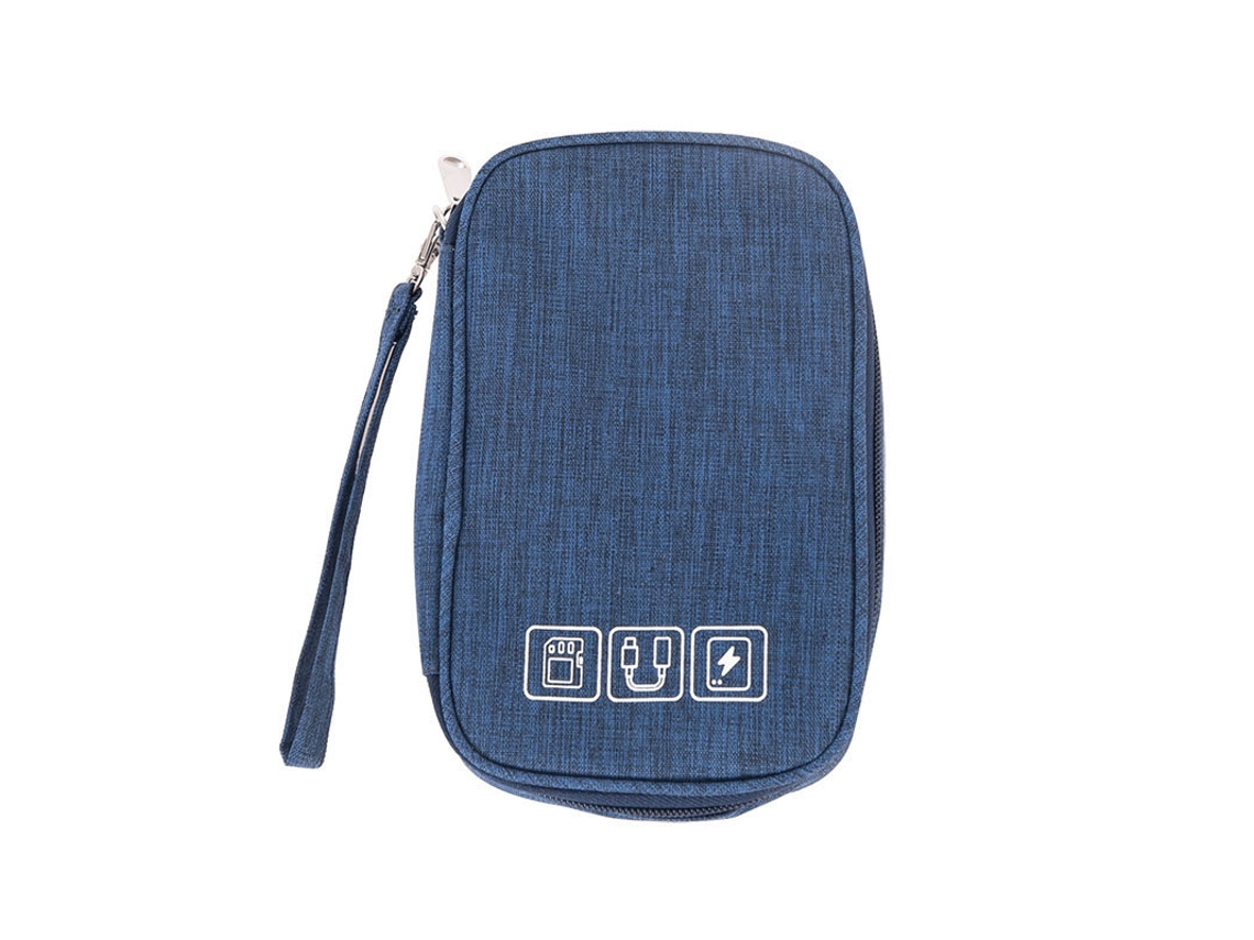 Bolsa Organizadora Para Accesorios Electrónicos, Cables Usb, Baterías Externas, Cargadores, Azul Oscuro.
