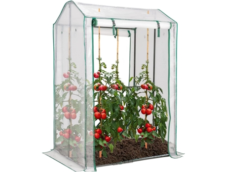 Invernadero de jardín 100x81x150 cm/invernadero portátil con 2 puertas enrollables con cremallera, cubierta de PE resistente, 8 estantes COSTWAY