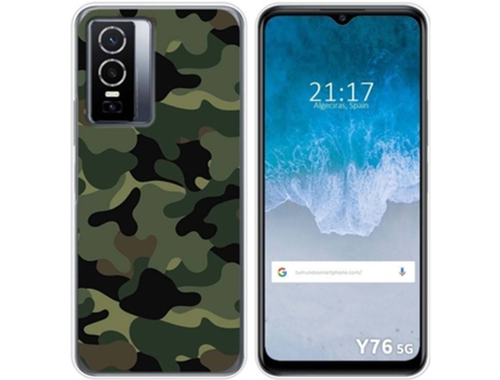 Carcasa para Vivo Y76 5G TUMUNDOSMARTPHONE Dibujos Camuflaje Multicolor