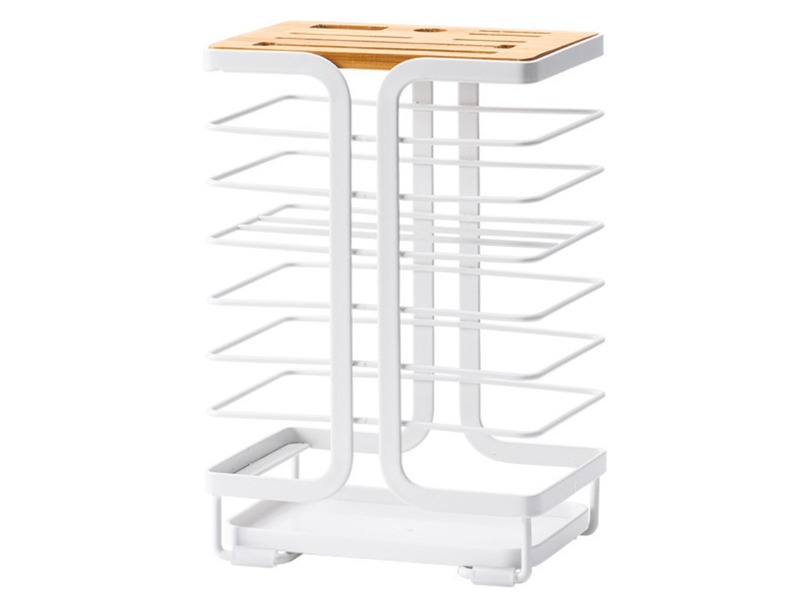 Soporte Multifuncional Para Cuchillos De Cocina Con Almacenamiento Y Diseño Decorativo, Fabricado En Hierro, Bambú Y Ps.