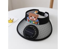 (oso Negro) Sombrero Con Ventilador De Energía Solar Para Viajes Al Aire Libre Y Ciclismo, Parasol Y Protección Solar.