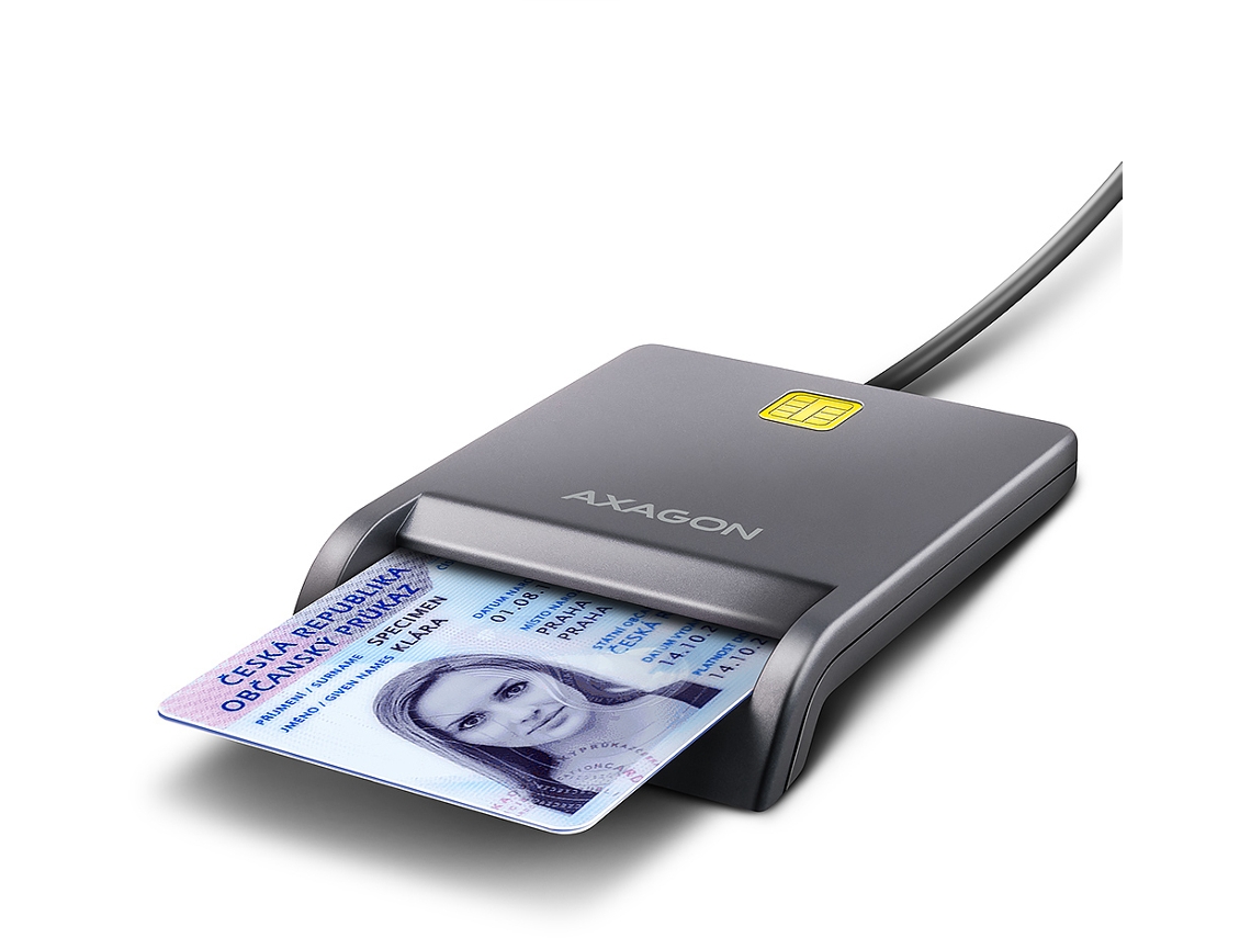 Lector plano de tarjetas inteligentes USB AXAGON Cre-Sm3T Leitor de Cartões