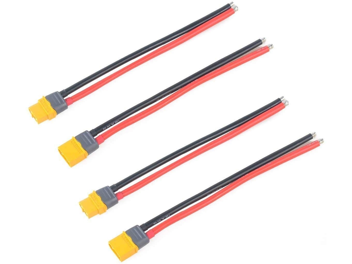 Pieza para Teledirigidos 2 Pares XT60 Conector Hembra Macho con Vaina Conector con 150mm 12AWG Cable de silicona