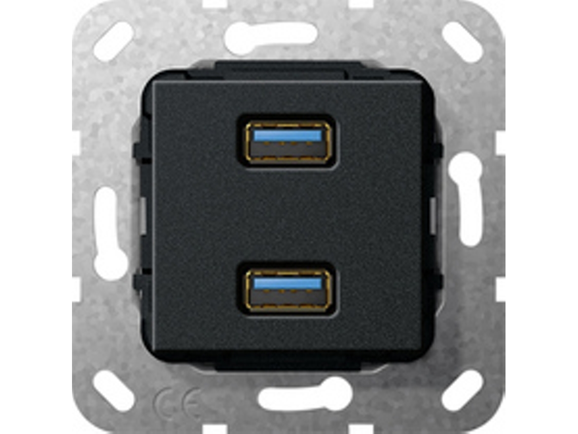 Inserto USB 568410 3.0a 2 vías cobre negro M Gira (568410)