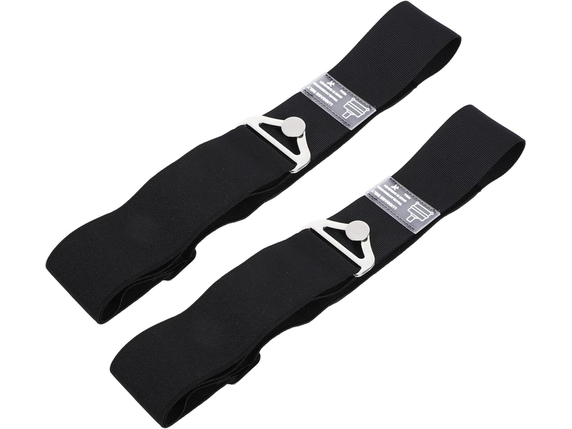 Juego De 2 Correas Elásticas Para Equipaje, Pequeñas, Negras, Con Hebilla Metálica Resistente.