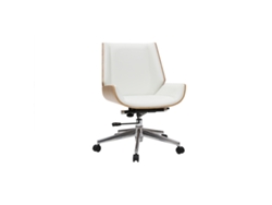 Silla de Escritorio Madera Clara Y Blanca Curved MILIBOO