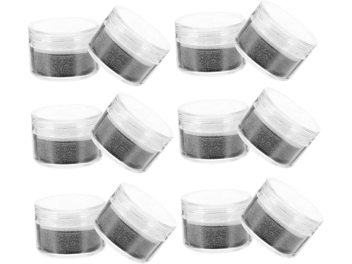 De 50 Caixas Redondas Para Pedras Preciosas Com Tampa Transparente E Esponja.