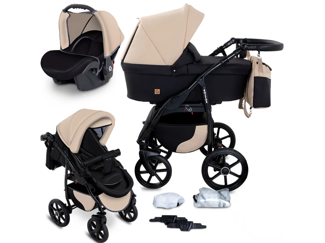 Cochecito de bebé Boston 3 en 1 con asiento de coche Gagadumi