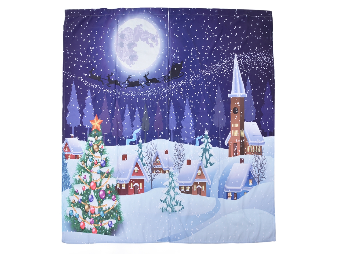 Cortinas navideñas de diseño clásico para decoración de ventanas