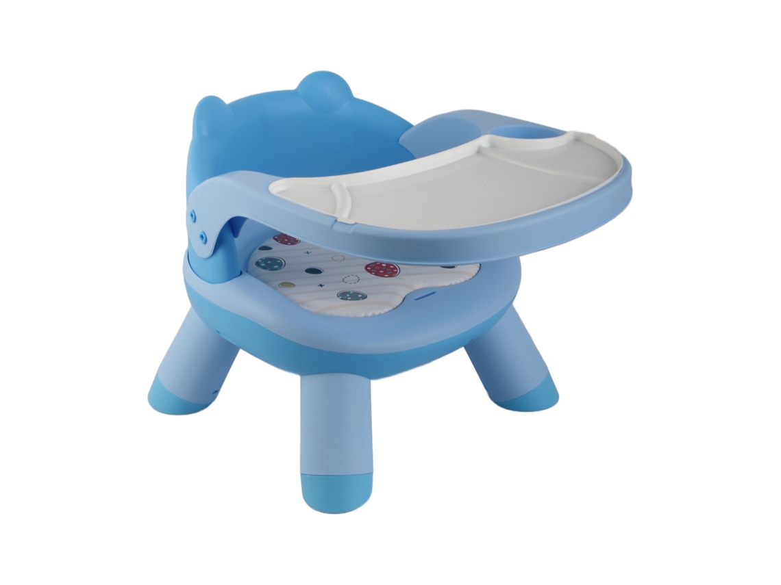 Silla De Comedor Infantil Multifuncional Y Segura Con Cojín Acústico - Azul