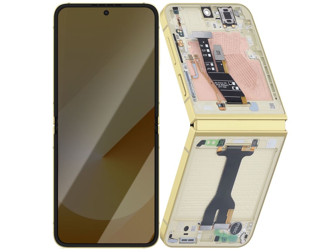 Pantalla AMOLED interna completa de Samsung para Galaxy Z Flip 6 (Paquete de servicio, color amarillo)