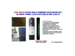 Pluvia malla sombreo-ocultacion 80% 90g-m2 verde 1,20x10 mt roll