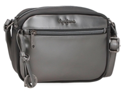 Bolso bandolera de poliéster rubí con detalles en piel sintética color antracita de Pepe Jeans