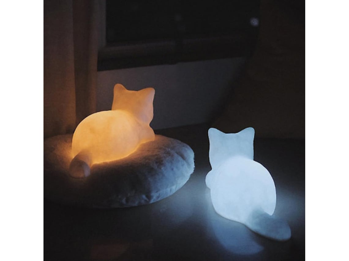 Luz de noche de gato de vinilo, lámpara animal portátil para dormitorio SLD