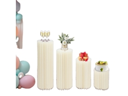 Juego de soporte cilíndrico plegable, elegante diseño blanco, alta capacidad de carga, versátiles variaciones de tamaño OEM