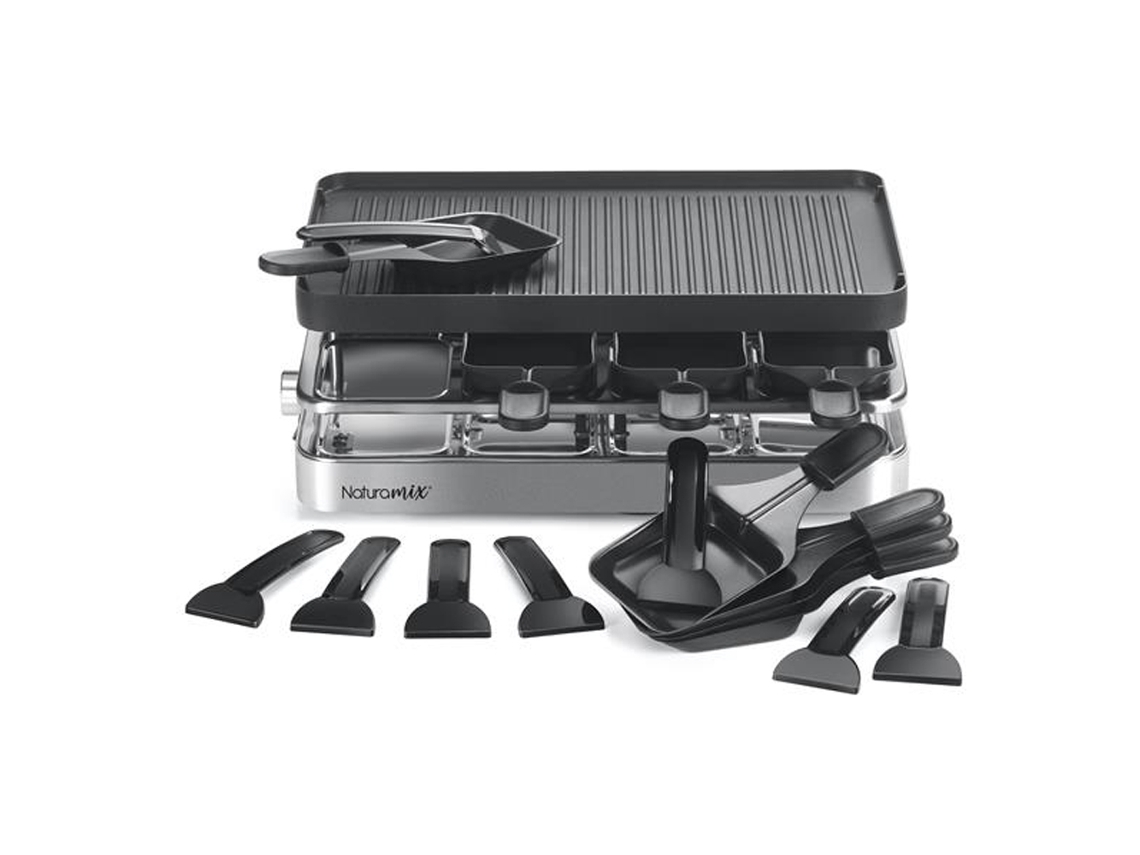 Raclette NATURAMIX 8 personas 1200W + Grill + Panqueca Rac.Indus-8