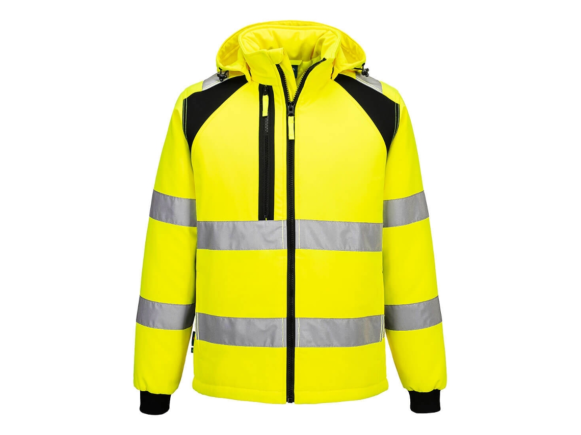 Chaqueta Softshell Acolchada Alta Visibilidad Eco | Trabajo Amarillo/negro / 6xl