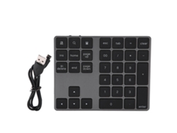 Teclado Numérico Mini Sem Fio Bluetooth 34 Teclas Para Apple Pc Windows Ios Android Preto