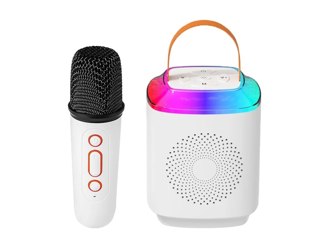 Mini máquina de karaoke con 1 micrófono inalámbrico para niños y adultos, altavoz portátil Bluetooth 5.3 con luz LED para cumpleaños Yizhood