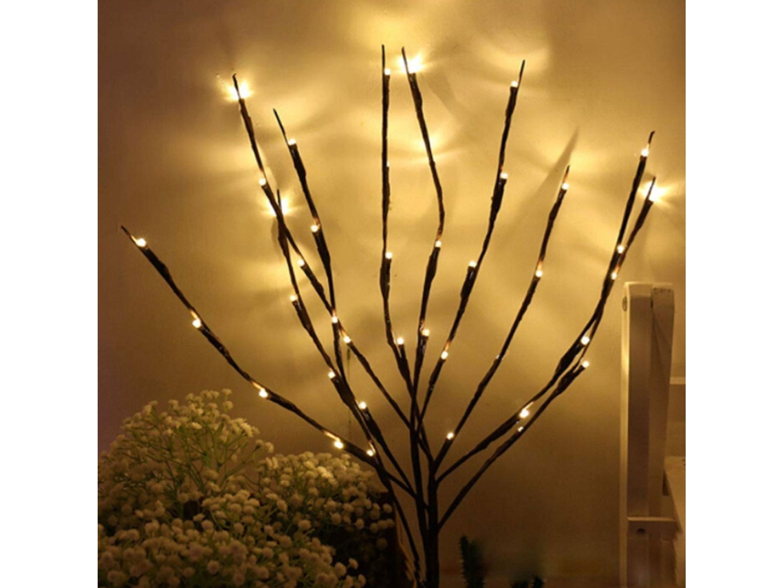 Rebe-ramas De Sauce Con Luces Led Operadas Por Batería, Luces Artificiales De Árbol Para Decoración De Hogar