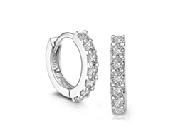 Pendientes De Aro De Plata De Ley 925 Con Cristales Para Mujeres Y Niñas.
