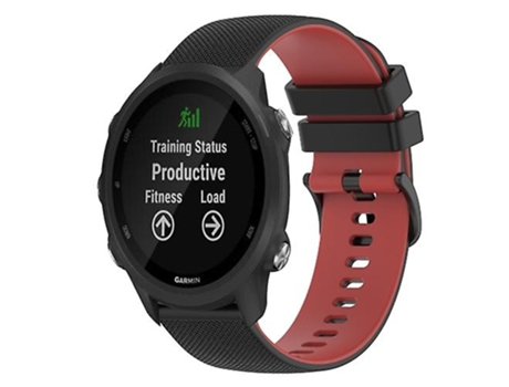 Correa Smartwatch Para Garmin Forerunner 245 20Mm Negro-Rojo VENISYMLIS