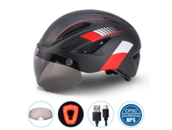 Rebe-capacete De Bicicleta Para Adultos Com Óculos Magnéticos Desmontáveis E Luz Led Ajustável Para Montanha E Estrada
