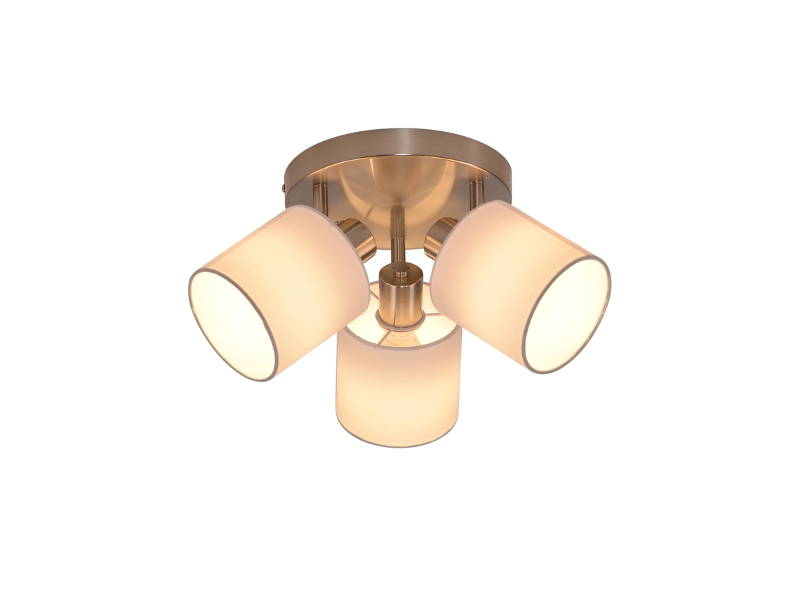 Lámpara de Pasillo de Techo de 3 Focos Moderna Plata Montada en la Pared 350 E14 Max.25W para Sala de Estar Dormitorio Cocina Sin Bombilla NETTLIFE