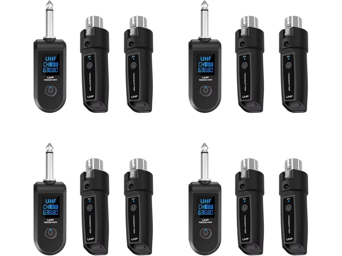 Sistema De Adaptador Xlr Uhf 4x Transmisor Y Receptor De Micrófono Inalámbrico Para