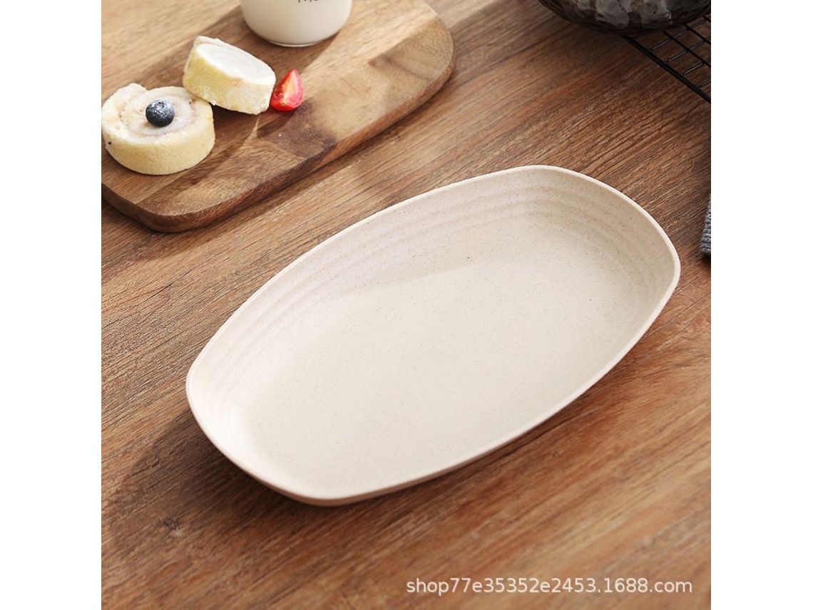 2026-41443-plato De Paja De Trigo 11 Pulgadas Resistente Microondas Reutilizable Ecológico Sin Bpa Ligero Biodegradable