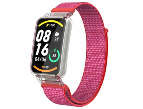 Correa Smartwatch para Xiaomi Mi Band 7 Pro Funda protectora integrada + Nylon (Polvo de hibisco)