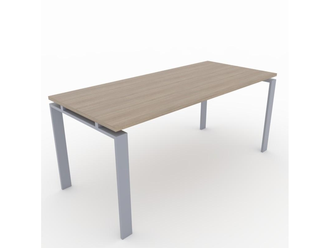 Mesa/Escritorio para teletrabajo, Oficina y hogar. Estructura Marco Abierto Color Gris Plata. Tablero color Olmo. Fabricado en España. (160 x 80 cm). OFICIT