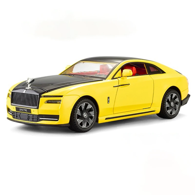 Coche De Juguete A Escala 1:24 De Aleación (amarillo) Con Sonido Y Luz, Función De Retroceso.