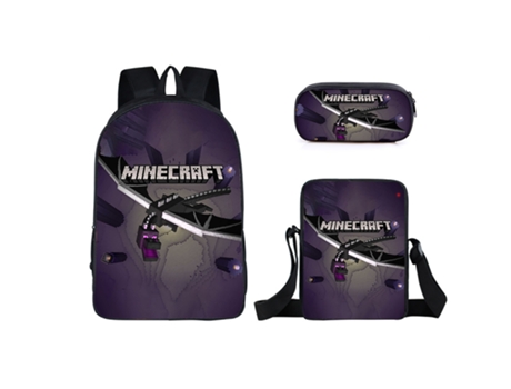 KOHREE Mochila escolar para estudiantes de Minecraft, juego de tres piezas