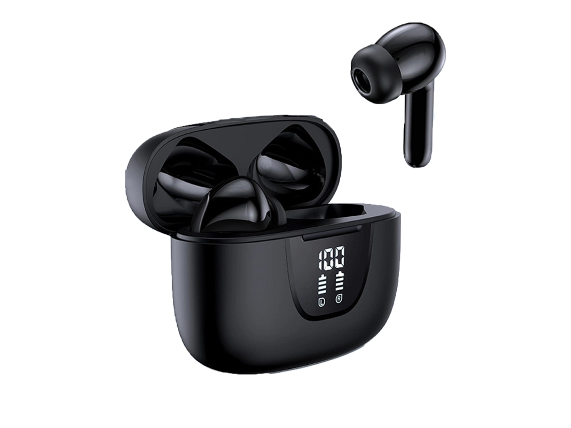 Auriculares inalámbricos JIAPEI CW39, Bluetooth 5.3, 76 horas de reproducción, resistencia al agua IPX7, pantalla LED (negro)