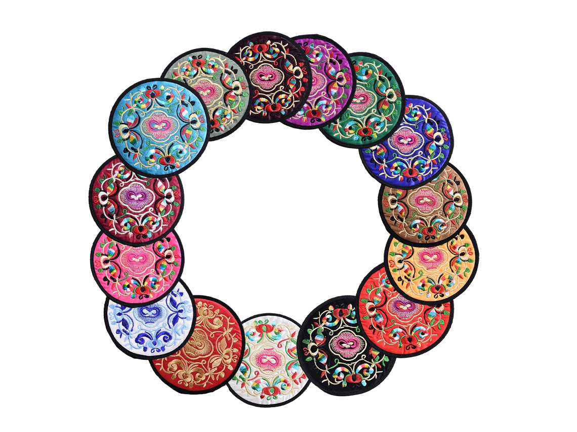 HYMNORA 16 posavasos étnicos - Estilo floral vintage para fiestas/hogar