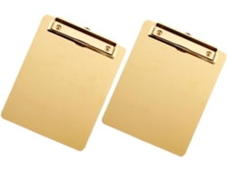 Juego De 2 Portapapeles De Acero Inoxidable Dorado, Compactos Y Ligeros, Ideales Como Pisapapeles Para La Oficina.