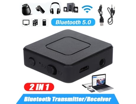 Adaptador de convertidor de audio inalámbrico para el hogar transmisor receptor bluetooth 2 en 1 para computadora de tv negro