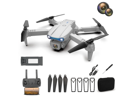 Mini Drone LKC E99 profissional com câmara Full HD 1080 doble cámara + 1 Bateria 15 minutos - Gris