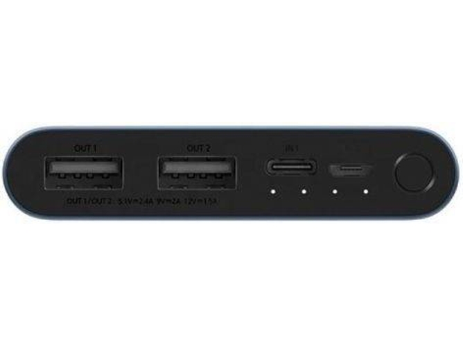 Powerbank XIAOMI Mi (10000 mAh - 2 USB - MicroUSB - USB-C - Negro)